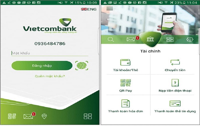 Hình thức chuyển khoản Vietcombank qua tin nhắn 