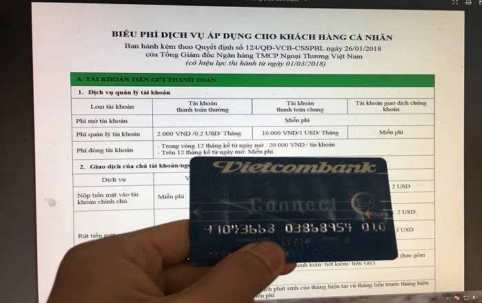Mức phí duy trì thẻ ATM Vietcombank hiện nay đang áp dụng