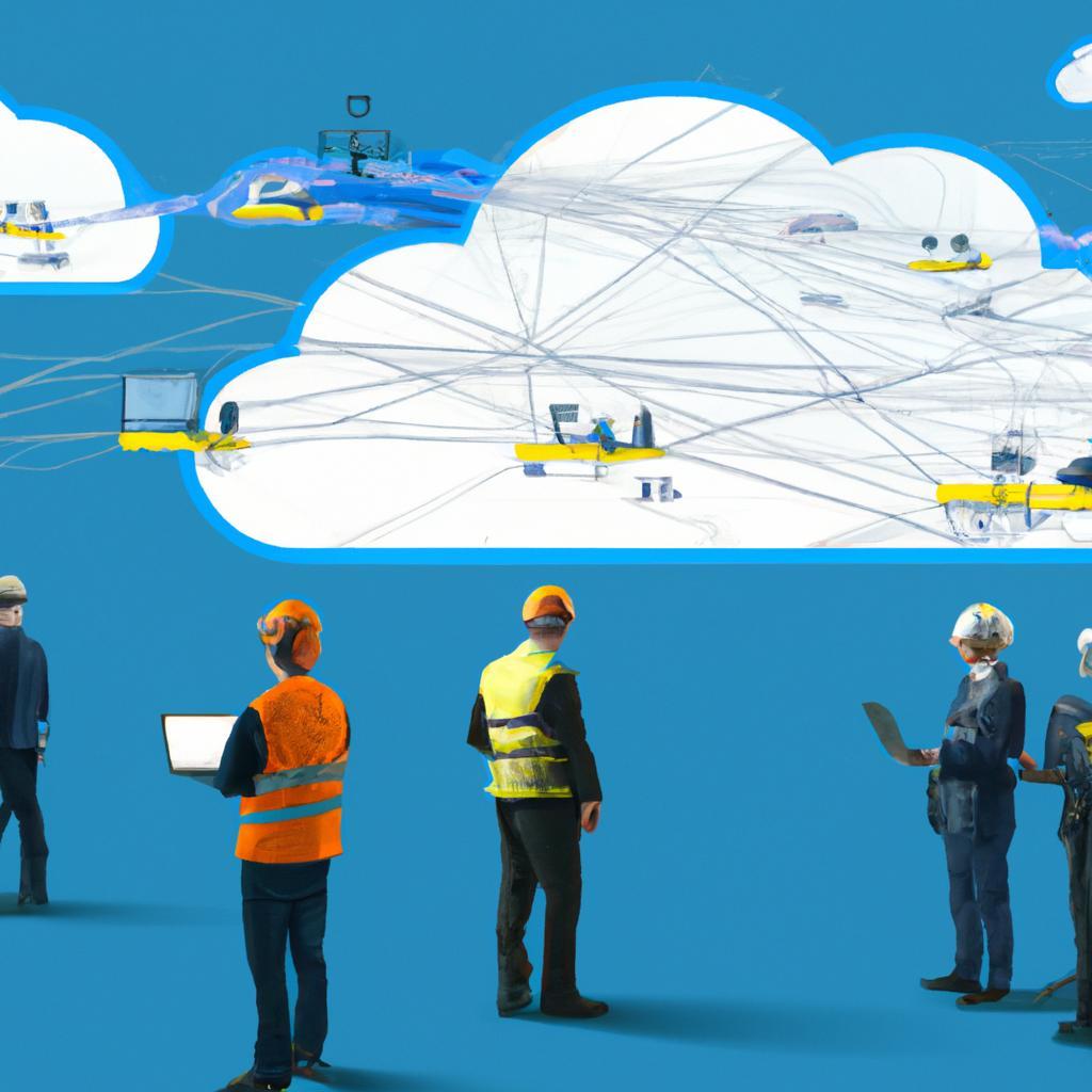 Engineers utilizing cloud computing technologies to improve productivity and streamline operations in the era of Industry 4.0.